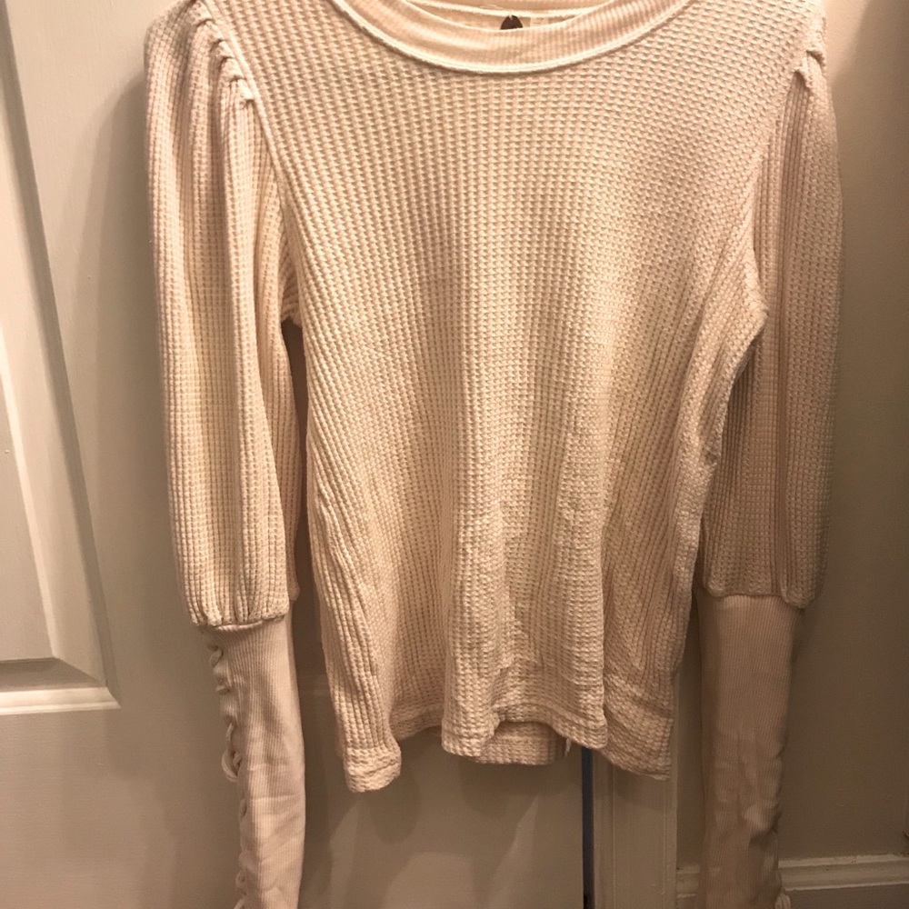Free People Long Sleeve Cream Top